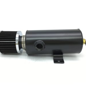 Aluminum Breather Catch Tank With Two 1/2 NPT Black - Direct Automotive